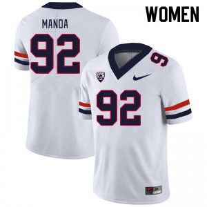 Women Tyler Manoa White Wildcats #92 Jersey 785583-992