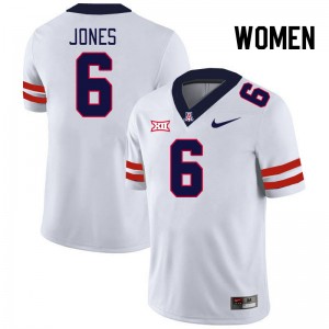 Women AJ Jones White Arizona Wildcats #6 Big 12 Conference Jersey 801491-898