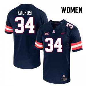 Women Ammon Kaufusi Navy Wildcats #34 Big 12 Conference Jersey 911987-542