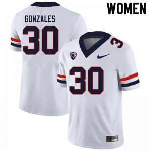 Women Anthony Gonzales White University of Arizona #30 Jersey 248265-961