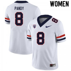 Women Anthony Pandy White Arizona Wildcats #8 Jersey 341227-323