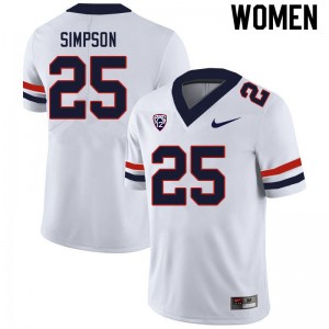 Women Anthony Simpson White Wildcats #25 Jersey 731834-393
