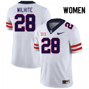 Women Anthony Wilhite White Arizona #28 Big 12 Conference Jersey 989050-953