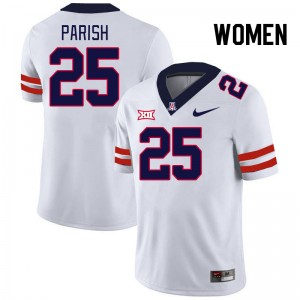 Women Arian Parish White University of Arizona #25 Big 12 Conference Jersey 512222-238