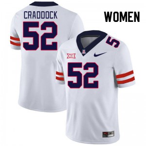 Women Brandon Craddock White University of Arizona #52 Big 12 Conference Jersey 280022-967