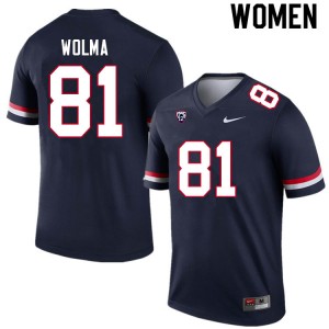 Women Bryce Wolma Navy University of Arizona #81 Jersey 116849-813