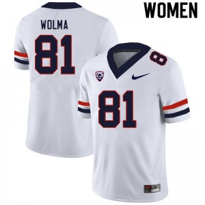 Women Bryce Wolma White Wildcats #81 Jersey 184194-982