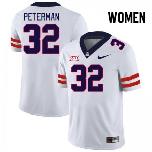 Women Cash Peterman White University of Arizona #32 Big 12 Conference Jersey 768087-448