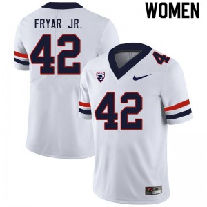 Women DJ Fryar Jr. White Wildcats #42 Jersey 777386-870