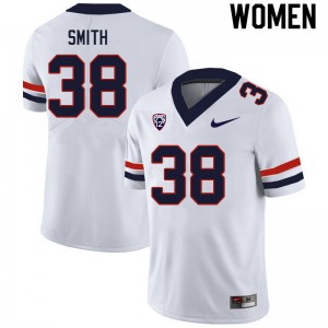 Women Dante Smith White Wildcats #38 Jersey 413596-644
