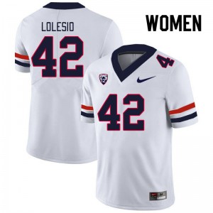 Women Dominic Lolesio White Arizona Wildcats #42 Jersey 415182-286