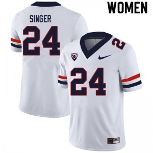 Women Dorian Singer White Wildcats #24 Jersey 232919-326