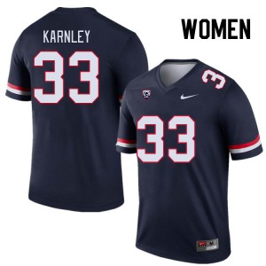 Women Emmanuel Karnley Navy Wildcats #33 Jersey 570210-771