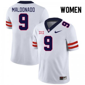 Women Gunner Maldonado White Arizona #9 Big 12 Conference Jersey 907884-270