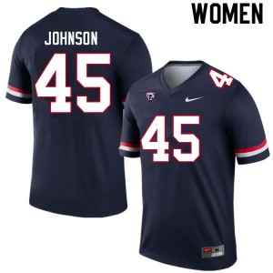 Women Issaiah Johnson Navy Arizona #45 Jersey 263447-860