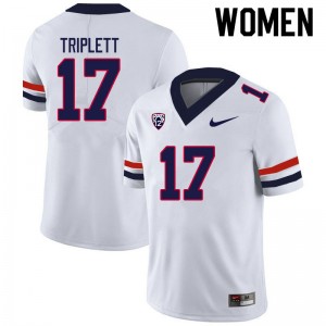 Women Jabar Triplett White Arizona Wildcats #17 Jersey 126247-775