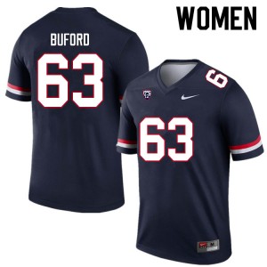 Women Jack Buford Navy University of Arizona #63 Jersey 652467-372
