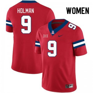 Women Jackson Holman Red Arizona Wildcats #9 Big 12 Conference Jersey 662698-740