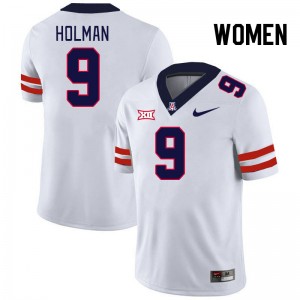 Women Jackson Holman White Wildcats #9 Big 12 Conference Jersey 264230-863