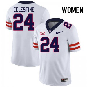 Women Jai-Ayviauynn Celestine White University of Arizona #24 Big 12 Conference Jersey 894114-261