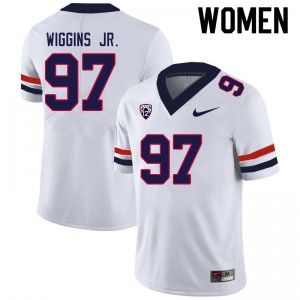 Women Jermaine Wiggins Jr. White University of Arizona #97 Jersey 919728-147