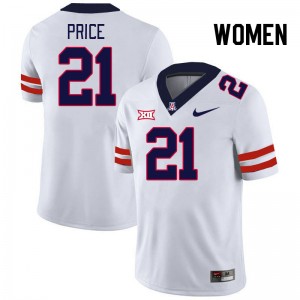 Women Johno Price White Wildcats #21 Big 12 Conference Jersey 914460-853