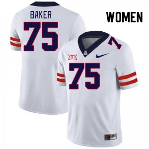 Women Josh Baker White Arizona Wildcats #75 Big 12 Conference Jersey 898673-143