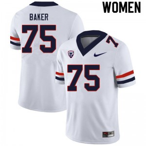 Women Josh Baker White Arizona Wildcats #75 Jersey 427269-317