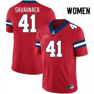 Women Julian Savaiinaea Red University of Arizona #41 Big 12 Conference Jersey 494983-344