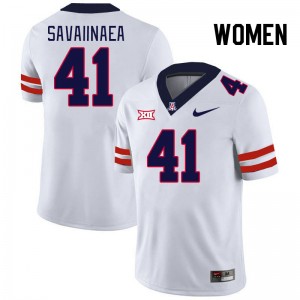 Women Julian Savaiinaea White Arizona #41 Big 12 Conference Jersey 308840-478