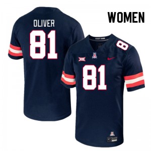 Women Julius Oliver Navy University of Arizona #81 Big 12 Conference Jersey 222656-582