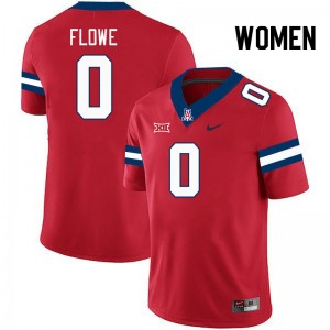 Women Justin Flowe Red Arizona Wildcats #0 Big 12 Conference Jersey 585349-288