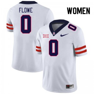 Women Justin Flowe White University of Arizona #0 Big 12 Conference Jersey 538127-763