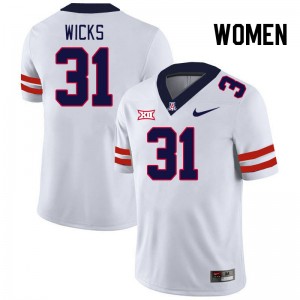 Women Kaden Wicks White Arizona #31 Big 12 Conference Jersey 516060-851