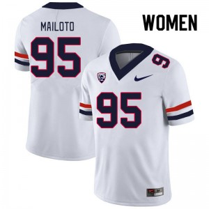 Women Keanu Mailoto White Arizona Wildcats #95 Jersey 814168-444
