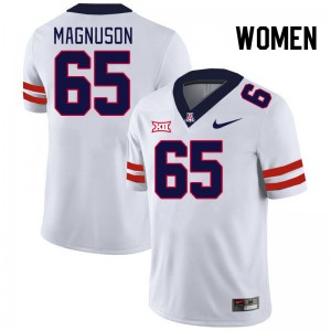 Women Leif Magnuson White Arizona #65 Big 12 Conference Jersey 954131-423