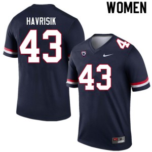 Women Lucas Havrisik Navy Arizona Wildcats #43 Jersey 680570-506