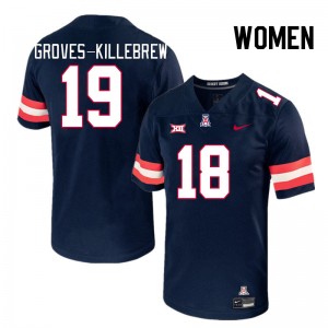 Women Marquis Groves-Killebrew Navy Arizona Wildcats #19 Big 12 Conference Jersey 968223-310