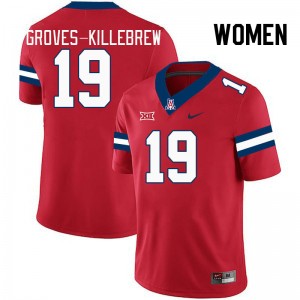 Women Marquis Groves-Killebrew Red Arizona Wildcats #19 Big 12 Conference Jersey 634189-947