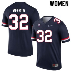 Women Matt Weerts Navy Arizona Wildcats #32 Jersey 799940-987