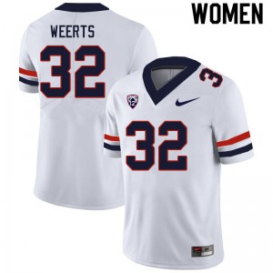 Women Matt Weerts White Arizona #32 Jersey 493968-632