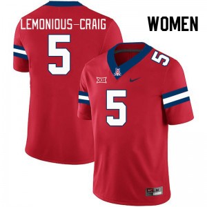 Women Montana Lemonious-Craig Red Arizona #5 Big 12 Conference Jersey 950546-566