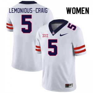 Women Montana Lemonious-Craig White Arizona Wildcats #5 Big 12 Conference Jersey 314638-761
