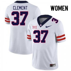 Women Nolan Clement White University of Arizona #37 Big 12 Conference Jersey 598080-861