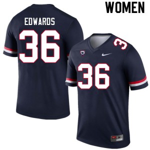 Women RJ Edwards Navy University of Arizona #36 Jersey 987625-620
