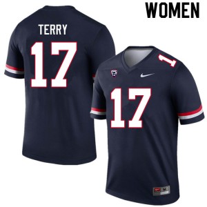 Women Regen Terry Navy Wildcats #17 Jersey 411399-548