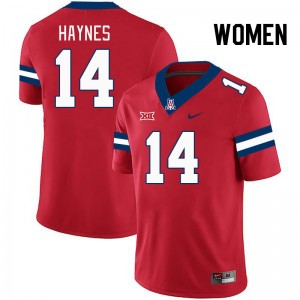 Women Rex Haynes Red University of Arizona #14 Big 12 Conference Jersey 463719-803