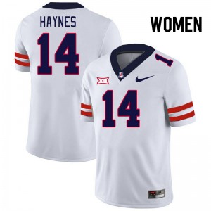 Women Rex Haynes White Arizona Wildcats #14 Big 12 Conference Jersey 851675-557