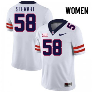 Women Ryan Stewart White Arizona Wildcats #58 Big 12 Conference Jersey 823037-921