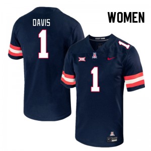 Women Tacario Davis Navy Wildcats #1 Big 12 Conference Jersey 581571-805